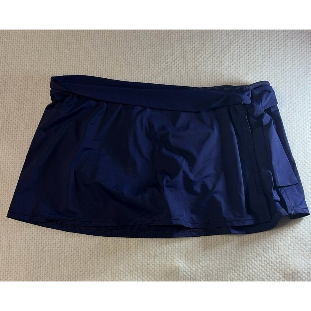 Tommy Bahama Navy Blue Swim Skirt Women's XL Wrap Front Swim Bottom Cover-Up
